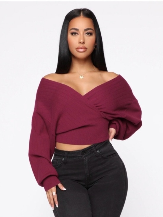 Fashion Nova Sweaters - Fashion Nova Cute Feelings Sweater - Berry